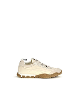 Miu Miu Cream Recycled Polyamide Athletic Sneakers