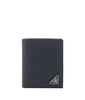 Prada Black Calf Leather Bos Taurus Wallet