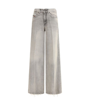 Diesel Gray Cotton Flared Jeans
