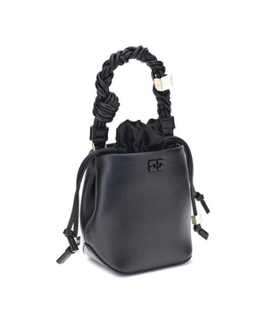 Ganni Black Recycled Leather Backet Bag