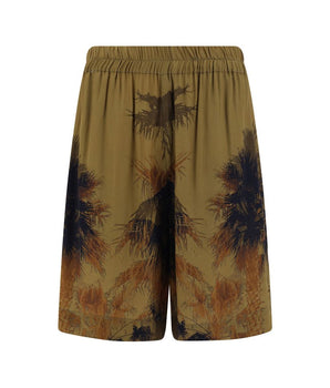 Laneus Brown Viscose Bermuda Shorts