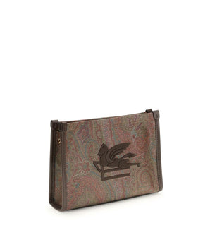 Etro Brown Calf Leather Bos Taurus Clutch Bag