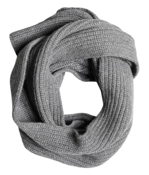 Dolce & Gabbana Gray Cashmere Knit Neck Wrap Shawl Scarf