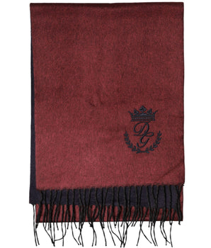 Dolce & Gabbana Maroon Silk Neck Wrap Shawl Fringes  Scarf