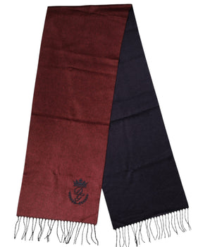 Dolce & Gabbana Maroon Silk Neck Wrap Shawl Fringes  Scarf