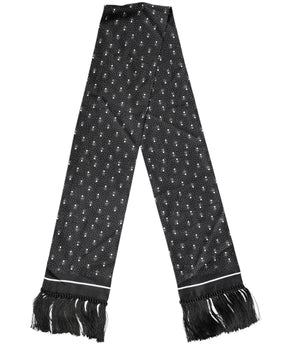 Dolce & Gabbana Black Silk Dotted Men Neck Wrap Shawl Scarf