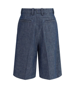 Jil Sander Blue Cotton Bermuda Shorts