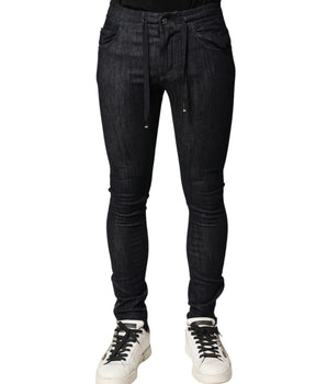 Dolce & Gabbana Black Cotton Stretch Skinny Denim Men Jeans