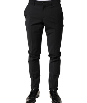 Dolce & Gabbana Black Wool Formal Dress Men Trouser Pants
