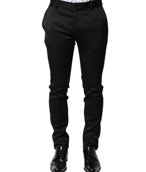 Dolce & Gabbana Black Viscose Dress Formal Men Trousers Pants