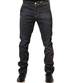Jeckerson Dark Gray Mid Waist Skinny Fit Men Denim Trouser Jeans