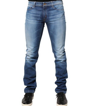 Just Cavalli Blue Washed Mid Waist Skinny Denim Trouser Jeans