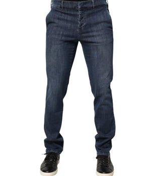 Prada Dark Blue Mid Waist Skinny Fit Men Denim Trouser Jeans