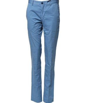 Daniele Alessandrini Blue Cotton Mid Waist Straight Men Denim Jeans