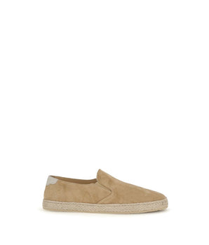 Brunello Cucinelli Beige Calf Leather Bos Taurus Espadrilles
