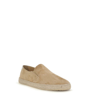 Brunello Cucinelli Beige Calf Leather Bos Taurus Espadrilles