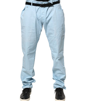 Jacob Cohen Light Blue Cotton Straight Fit Men Denim Jeans