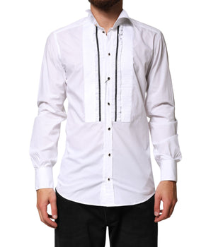 Dolce & Gabbana White GOLD Long Sleeves Formal Dress Shirt