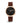 Komono Red Leather Dress Watch