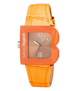 Laura Biagiotti Orange Leather Dress Watch