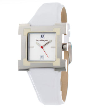 Laura Biagiotti White Leather Dress Watch