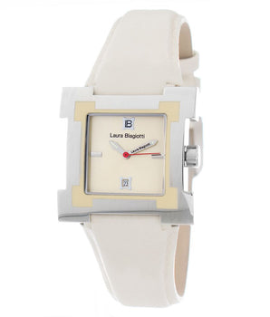 Laura Biagiotti Beige Leather Dress Watch