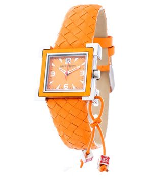 Laura Biagiotti Orange Leather Dress Watch
