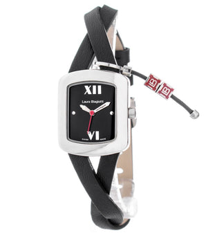 Laura Biagiotti Black Leather Dress Watch