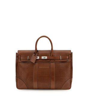 Brunello Cucinelli Brown Calf Leather Bos Taurus Backpack