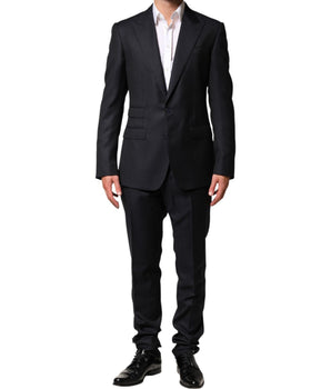 Dolce & Gabbana Black Wool Single Breasted Men 2 Piece Suit