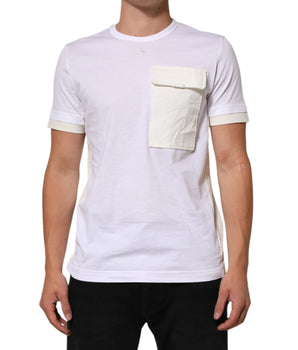 Dolce & Gabbana White Cotton Pocket Short Sleeves T-shirt