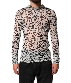 Dolce & Gabbana White DG Logo Long Sleeves Turtleneck Top