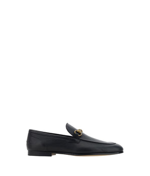 Gucci Black Calf Leather Bos Taurus Slip-On Loafers