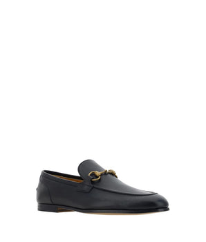 Gucci Black Calf Leather Bos Taurus Slip-On Loafers