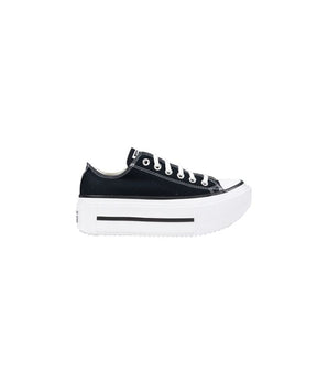 Converse Black And White Fabric Platform Sneakers