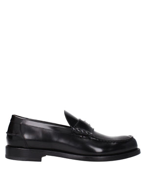 Givenchy Black Leather Slip-On Loafers
