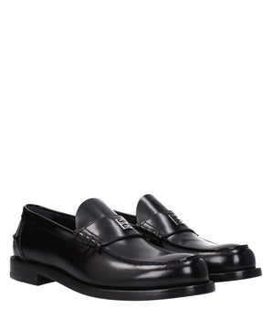 Givenchy Black Leather Slip-On Loafers