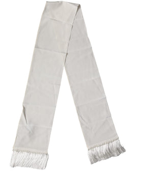 Dolce & Gabbana White Silk Fringes Neck Wrap Foulard Scarf