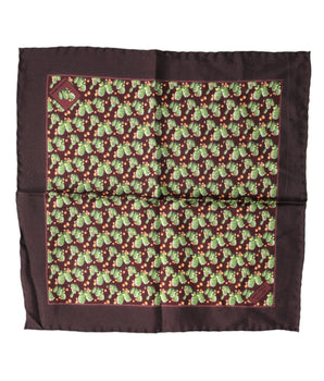 Dolce & Gabbana Brown Cactus Print Square Handkerchief Scarf