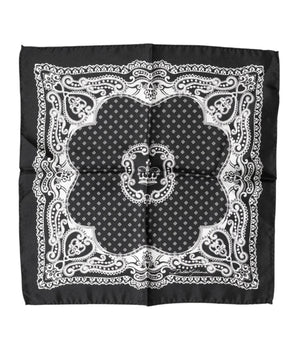 Dolce & Gabbana Black Bandana Print Square Handkerchief Scarf
