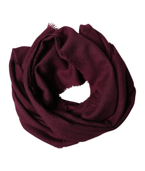 Dolce & Gabbana Maroon Cashmere Fringes Neck Wrap Shawl Scarf