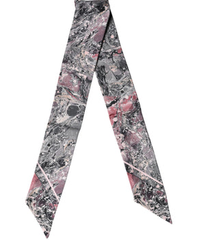 Dolce & Gabbana Multicolor Marble Neck Silk Wrap Foulard Scarf