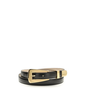 Khaite Black Calf Leather Bos Taurus Regular Belt