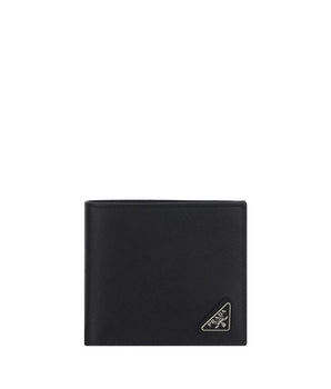 Prada Black Calf Leather Bos Taurus Wallet