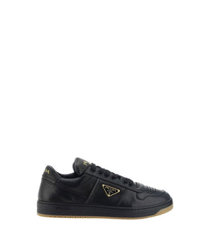 Prada Black Calf Leather Bos Taurus Low Top Sneakers