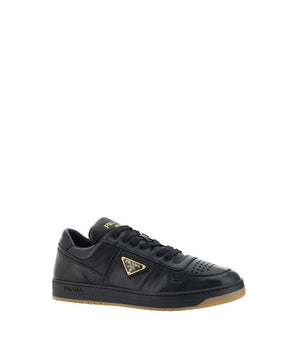 Prada Black Calf Leather Bos Taurus Low Top Sneakers