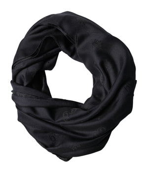 Dolce & Gabbana Black Lace Stole Silk NeckWrap Shawl Scarf
