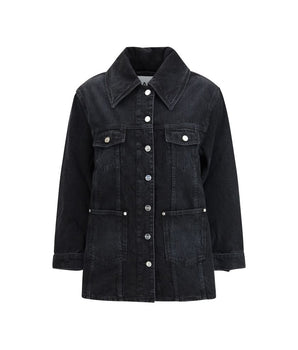 Ganni Black Cotton Denim Jacket