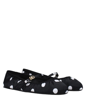 Dolce & Gabbana Black Fabric Ballet Flats