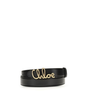 Chloé Black Calf Leather Bos Taurus Belt